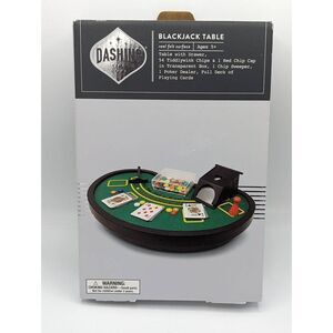 New Mini Blackjack Table With Drawer tiny deck of cards & chips & All Accessorie
